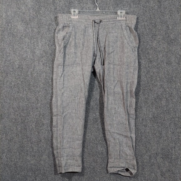 Athleta Pants Womens 4 Linen Drawstring Relaxed Tapered Jogger Pockets Casual - Picture 2 of 9